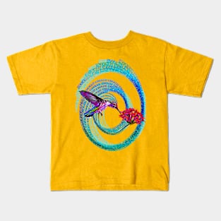 Hummingbird and flowers Kids T-Shirt